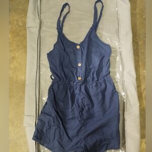 SHEIN Navy Button-Front Women's Romper